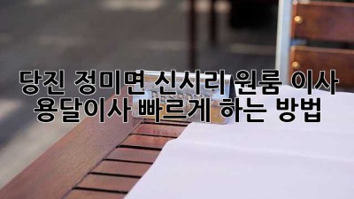 당진 정미면 신시리 원룸 이사, 용달이사 빠르게 하는 방법!